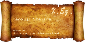 Károlyi Szabina névjegykártya
